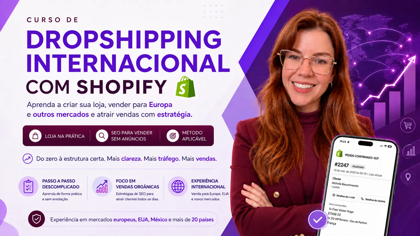 Banner do curso de Dropshipping Internacional com Shopify